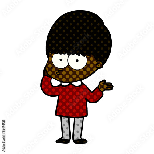 curious cartoon boy