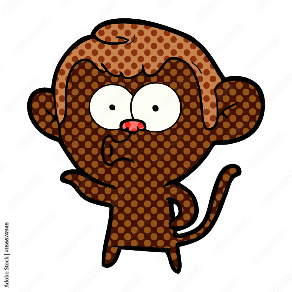 Fototapeta premium cartoon hooting monkey