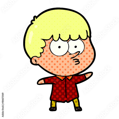 cartoon curious boy
