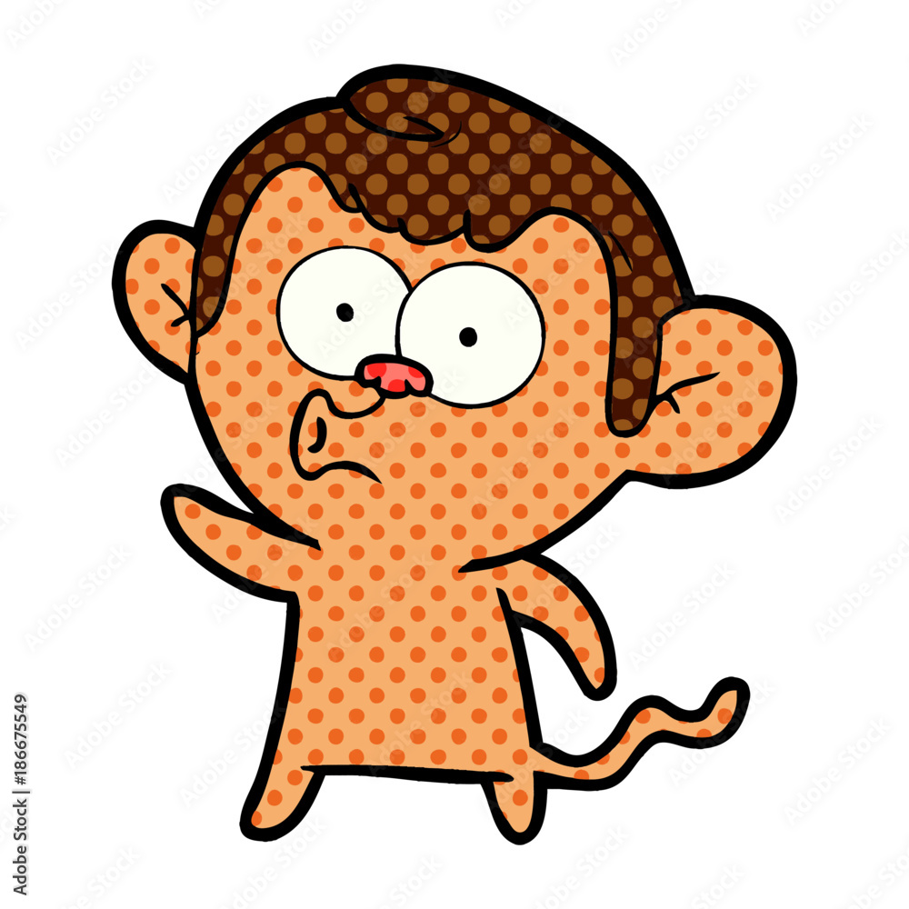 Obraz premium cartoon hooting monkey