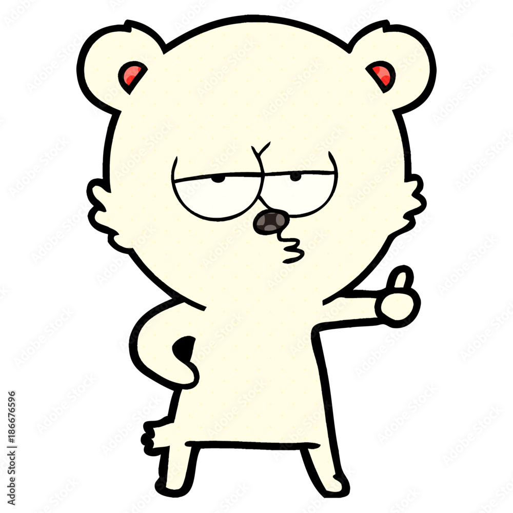 bored polar bear cartoon giving thumbs up sign bored polar bear cartoon giving thumbs up sign