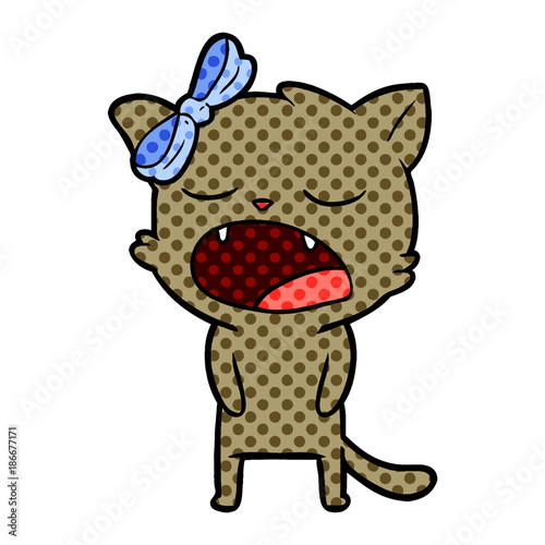 cartoon cat meowing