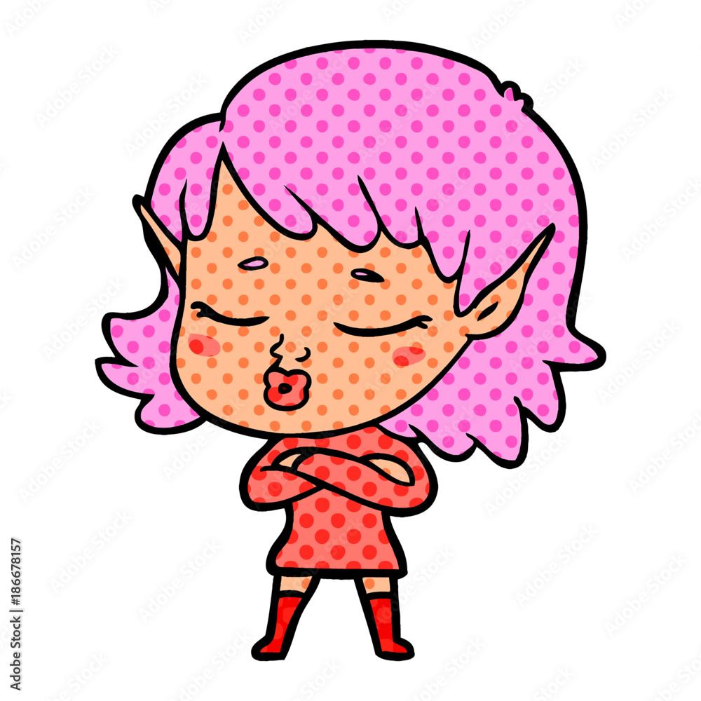 pretty cartoon elf girl pretty cartoon elf girl