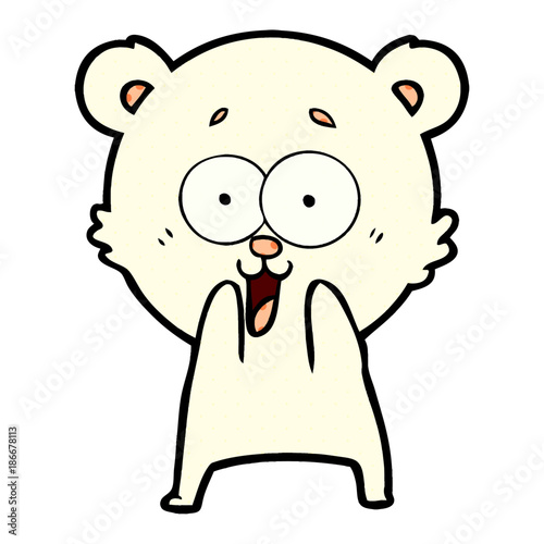 excited teddy bear cartoon