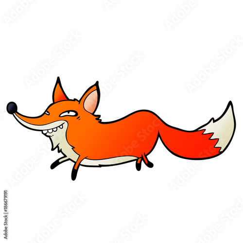 cute cartoon sly fox
