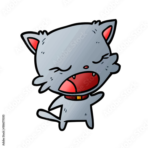 cute cartoon cat talking