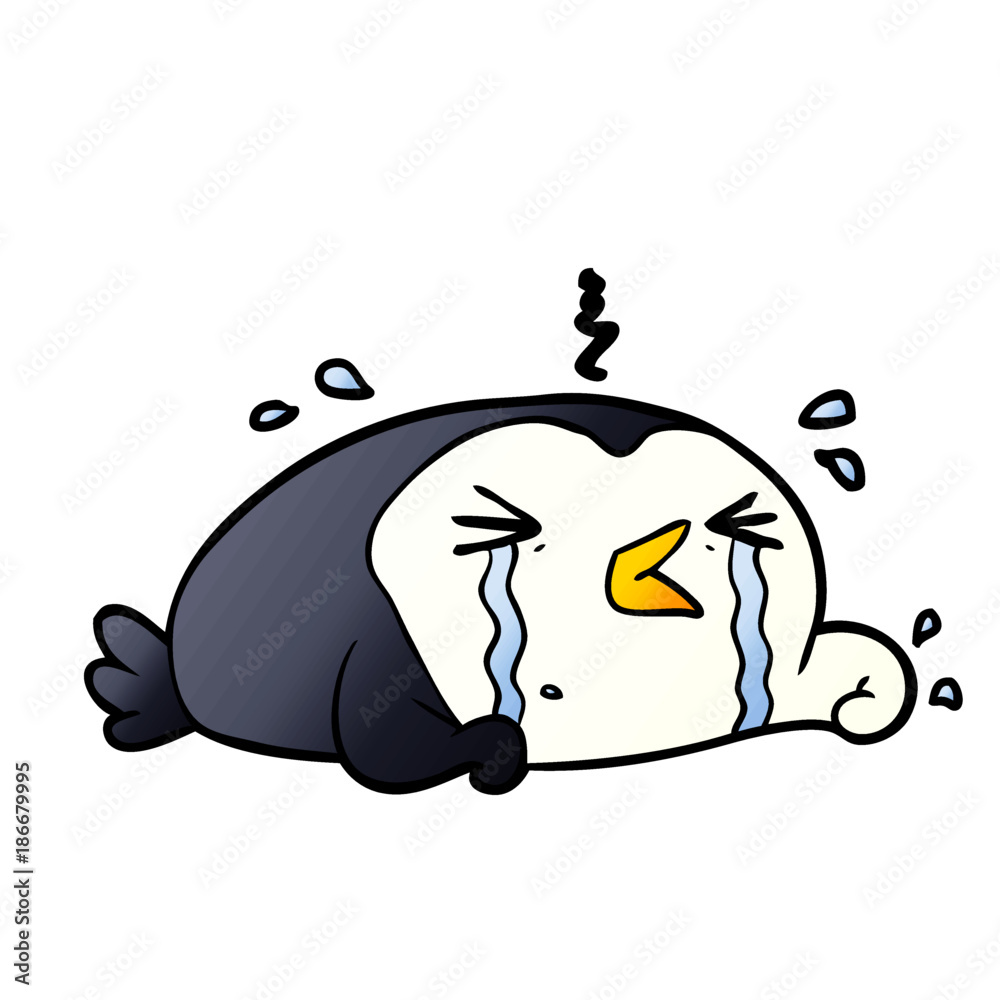 cartoon crying penguin Stock Vector | Adobe Stock