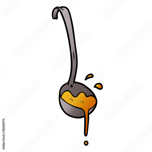 cartoon ladle of soup