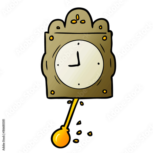 cartoon ticking clock with pendulum