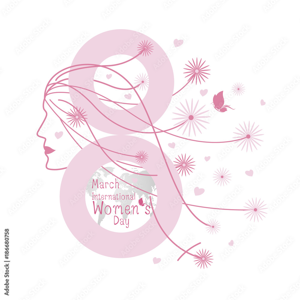 8 march International womens day design on white background vector illustration 8 march International womens day design on white background vector illustration