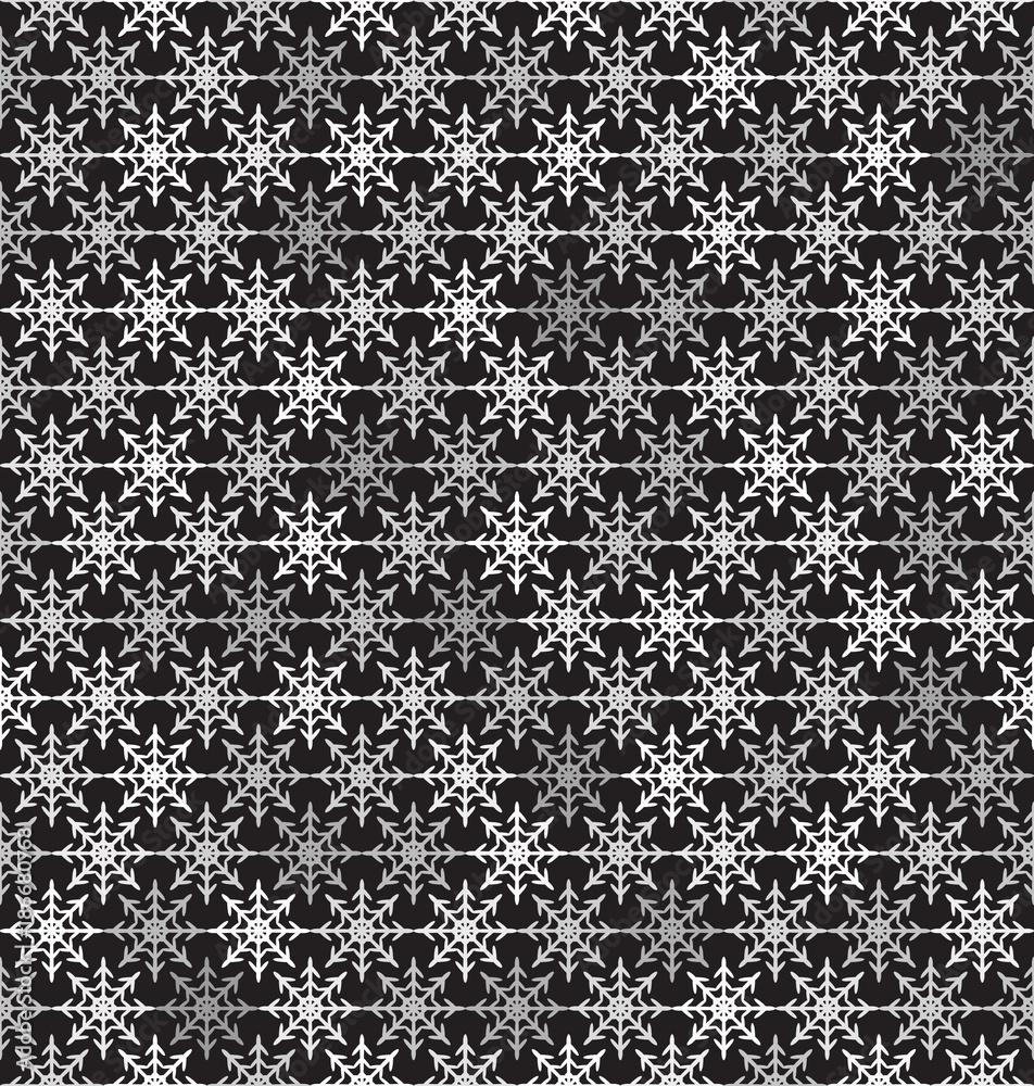 Snowflake pattern. Seamless vector