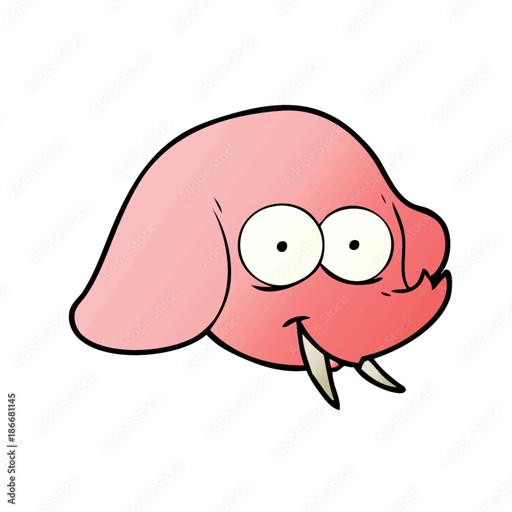 Obraz premium cartoon elephant face