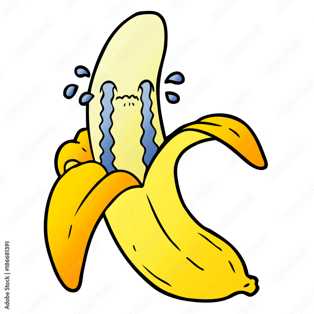 cartoon crying banana cartoon crying banana