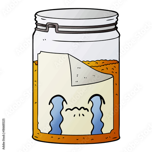 cartoon glass jar crying