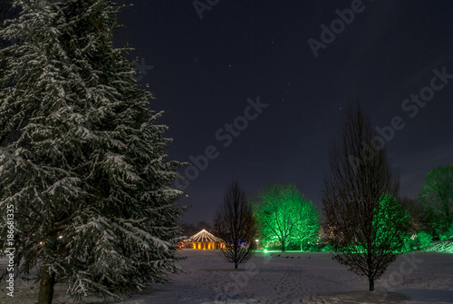 Winterleuchten Westfalenpark mit Schnee photo