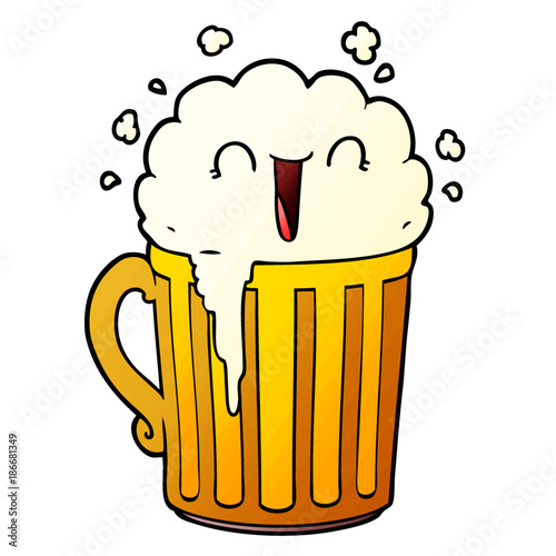 happy cartoon mug of beer