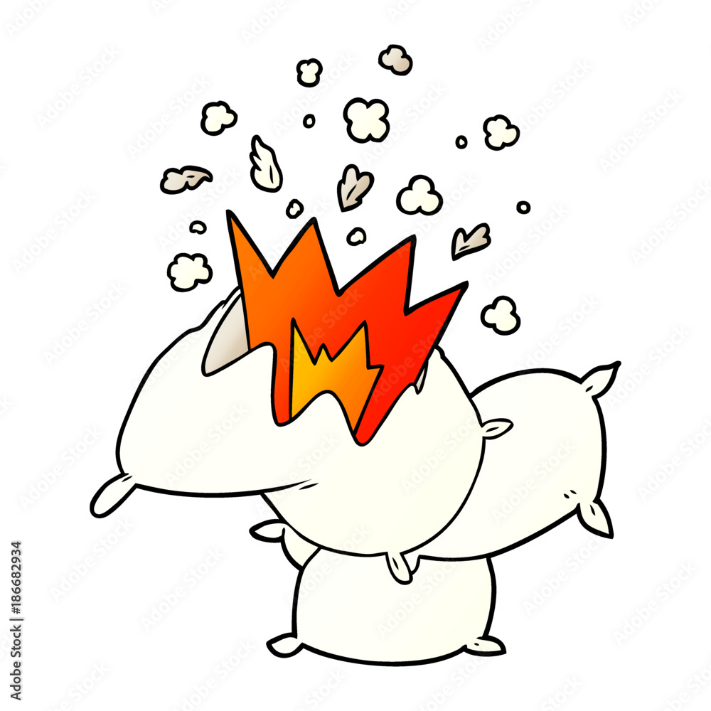 cartoon pillow fight Stock Vector | Adobe Stock