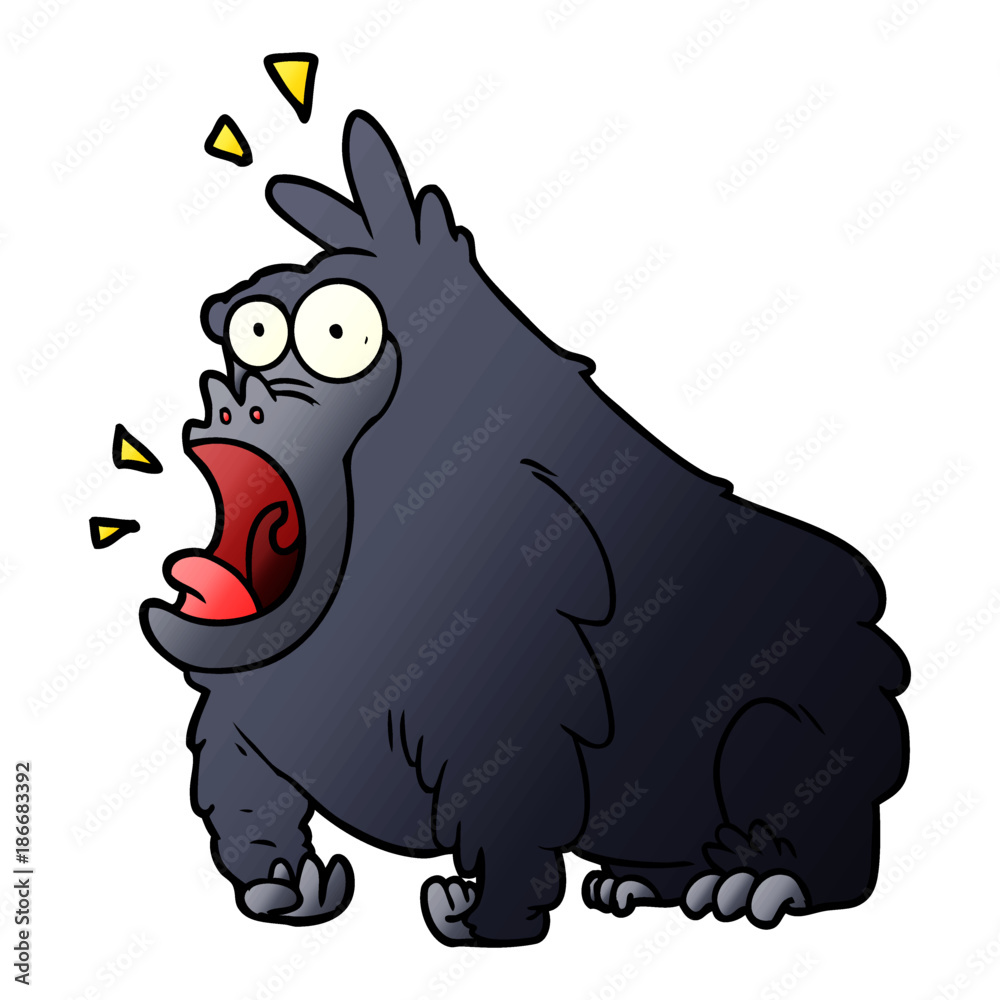cartoon shouting gorilla cartoon shouting gorilla