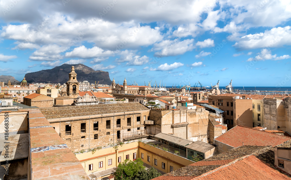 Top view of Palermo cityscape, Sicily, Italy