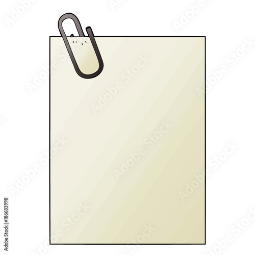cartoon paper with paperclip