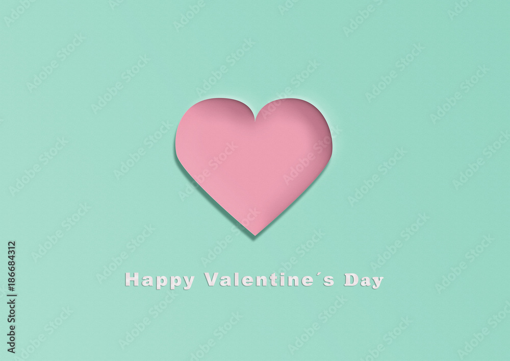Happy valentine´s day card in paper look