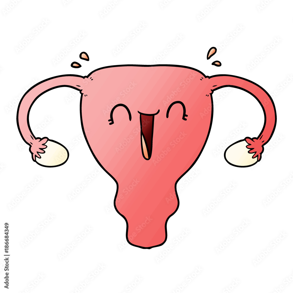 cartoon happy uterus Stock Vector | Adobe Stock