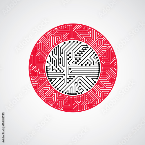 Vector abstract computer ci...