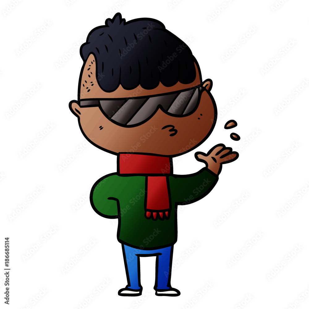 cartoon boy wearing sunglasses cartoon boy wearing sunglasses