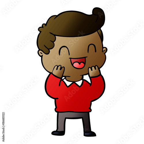 cartoon happy man