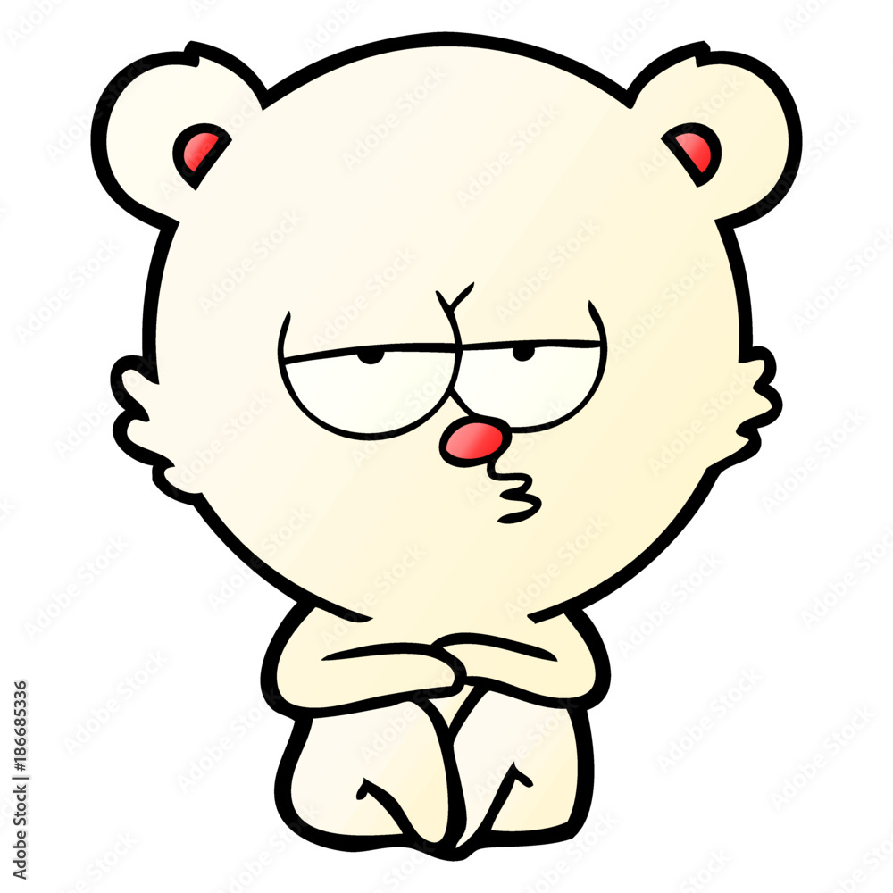 bored polar bear sitting cartoon