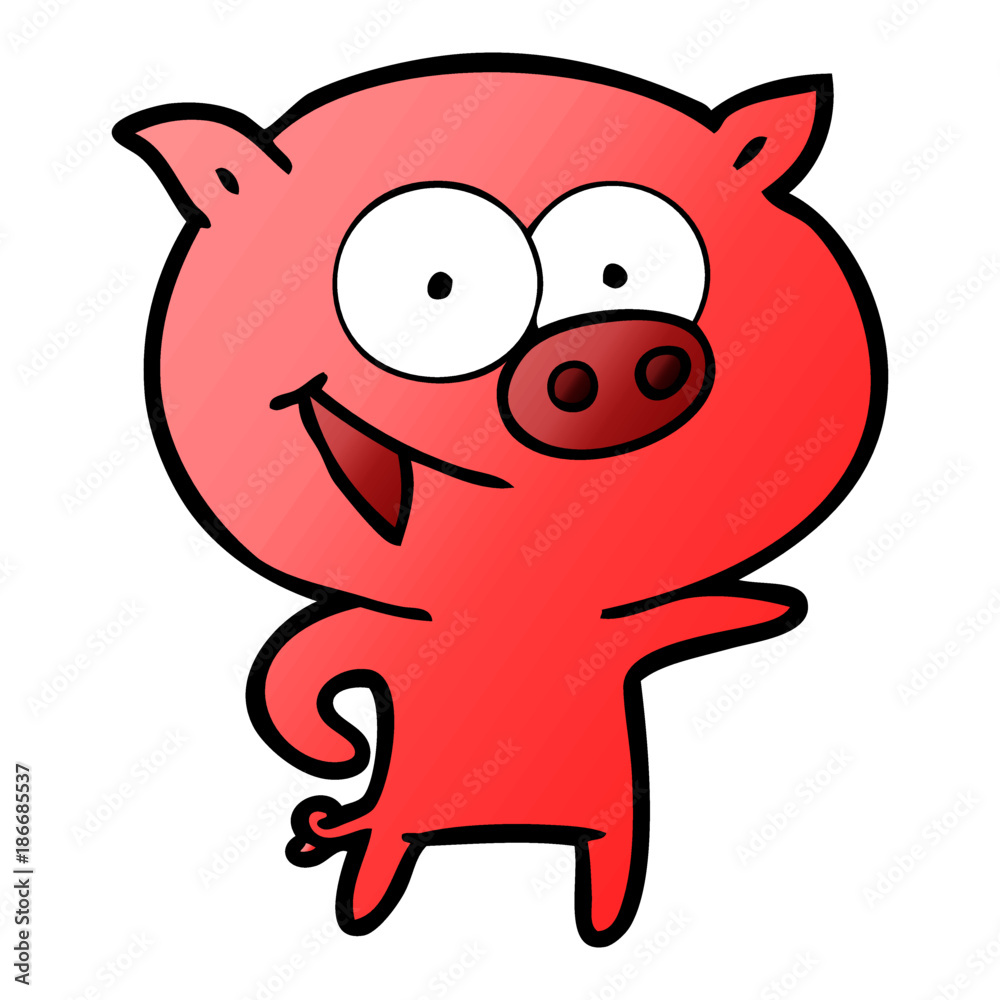 cheerful pig cartoon cheerful pig cartoon