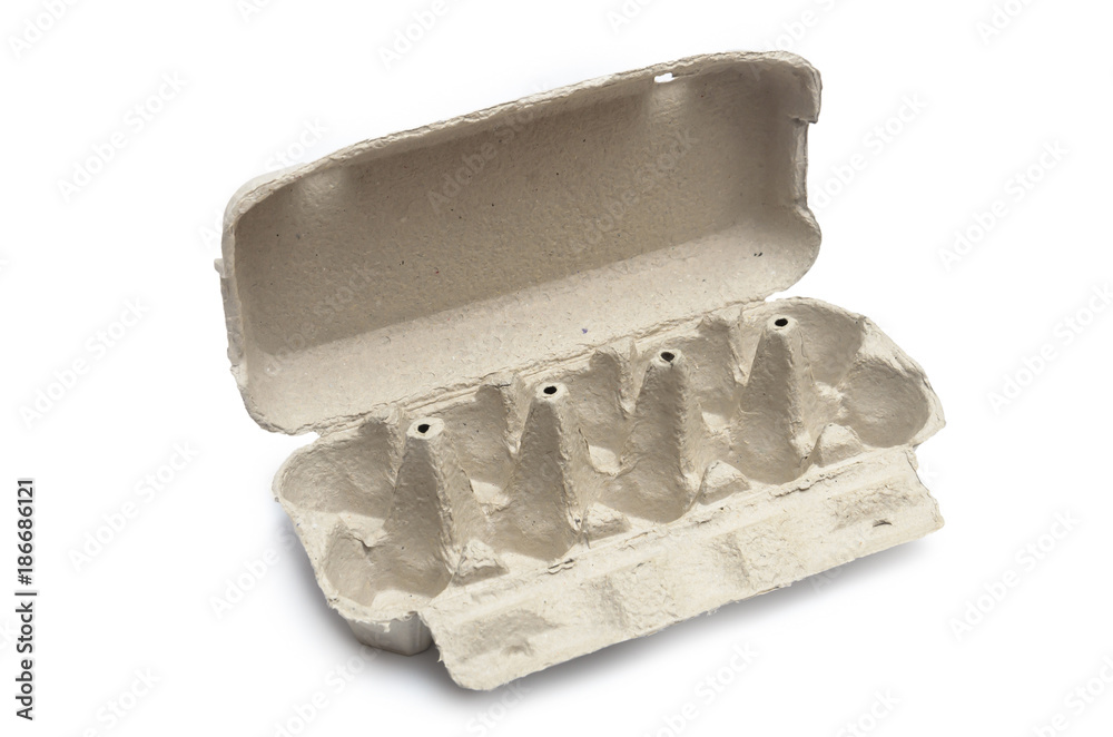 Empty cardboard container for storing and transporting chicken eggs Empty cardboard container for storing and transporting chicken eggs