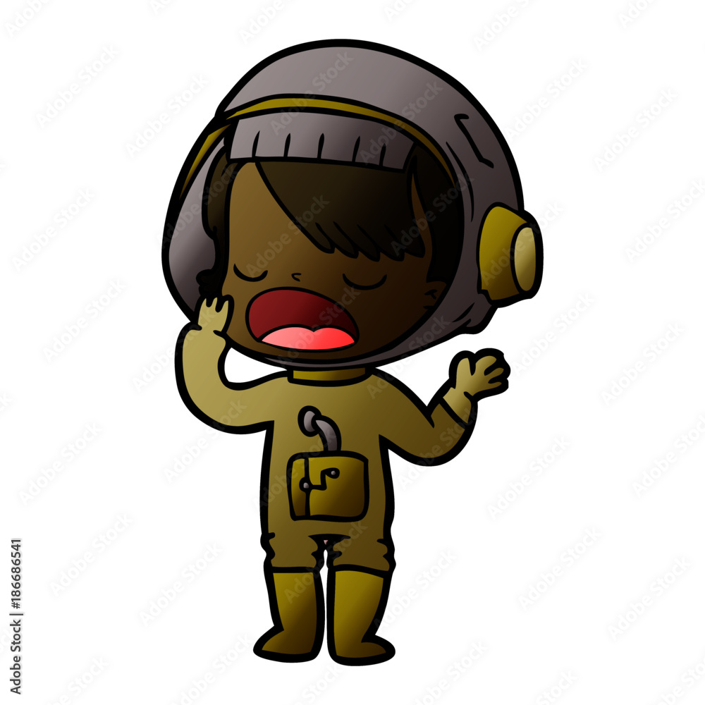 cartoon astronaut girl yawning cartoon astronaut girl yawning