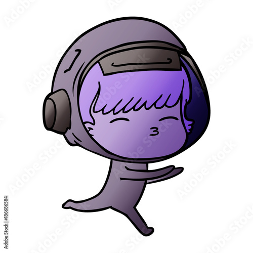 cartoon curious astronaut