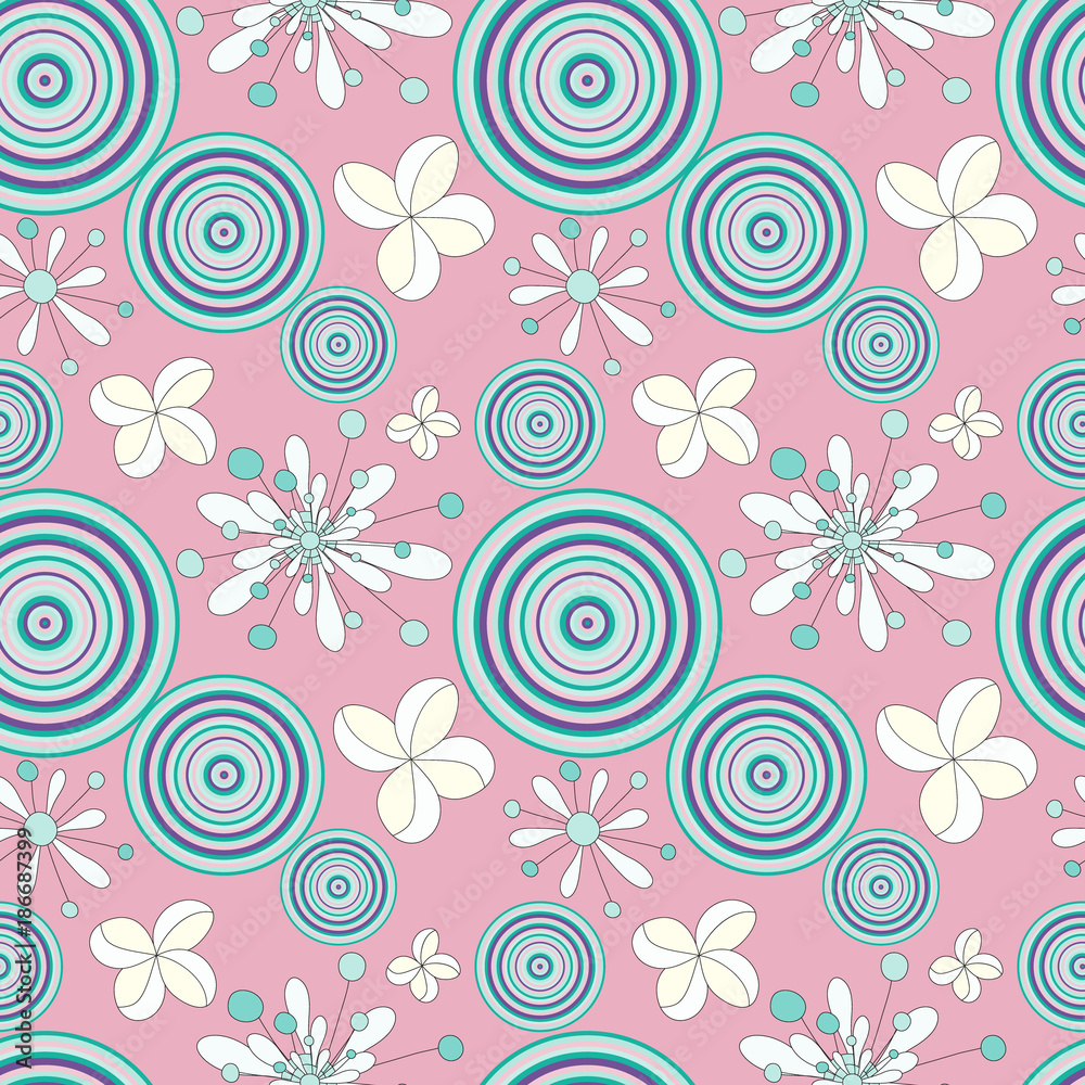 Naklejka premium graffiti flowers seamless vector pattern for your design