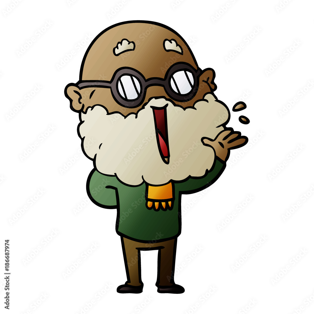 cartoon joyful man with beard cartoon joyful man with beard