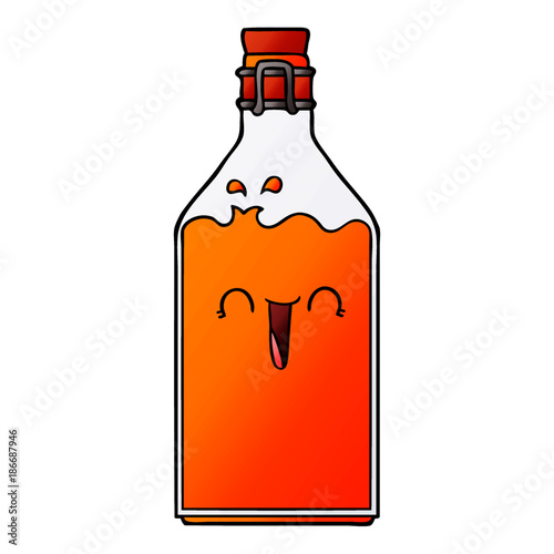 cartoon old juice bottle