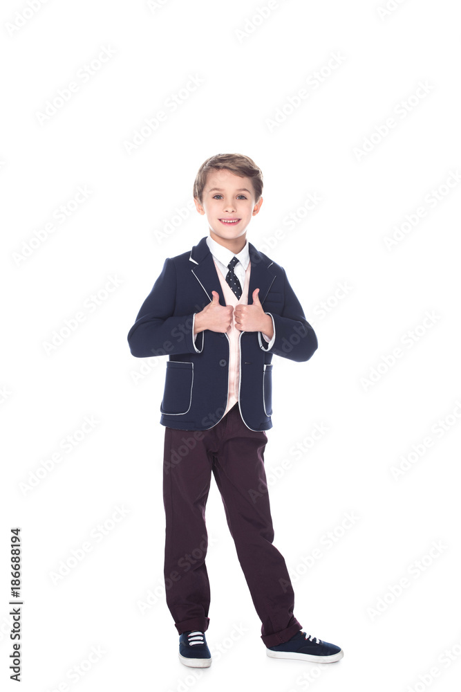 little boy with thumbs up gesture, isolated on white little boy with thumbs up gesture, isolated on white