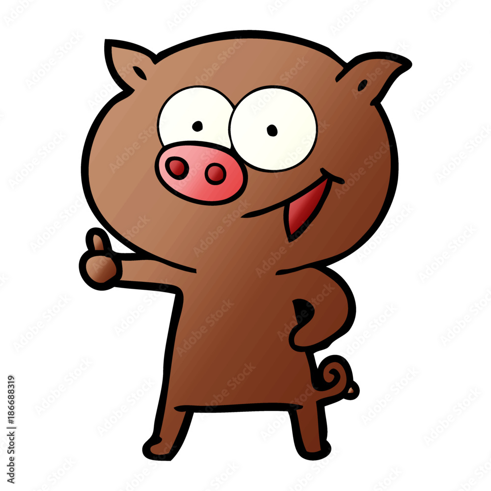 cheerful pig cartoon cheerful pig cartoon