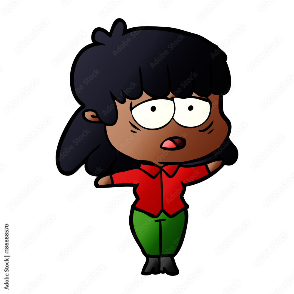 cartoon tired woman cartoon tired woman