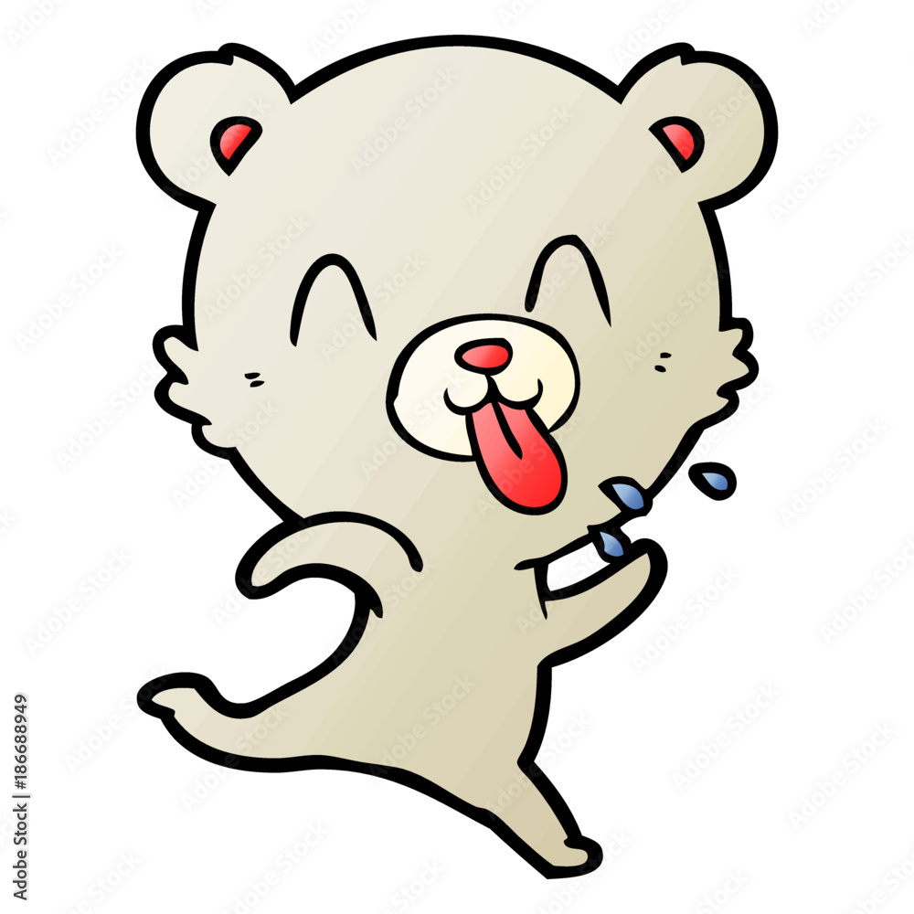 rude cartoon polar bear sticking out tongue rude cartoon polar bear sticking out tongue