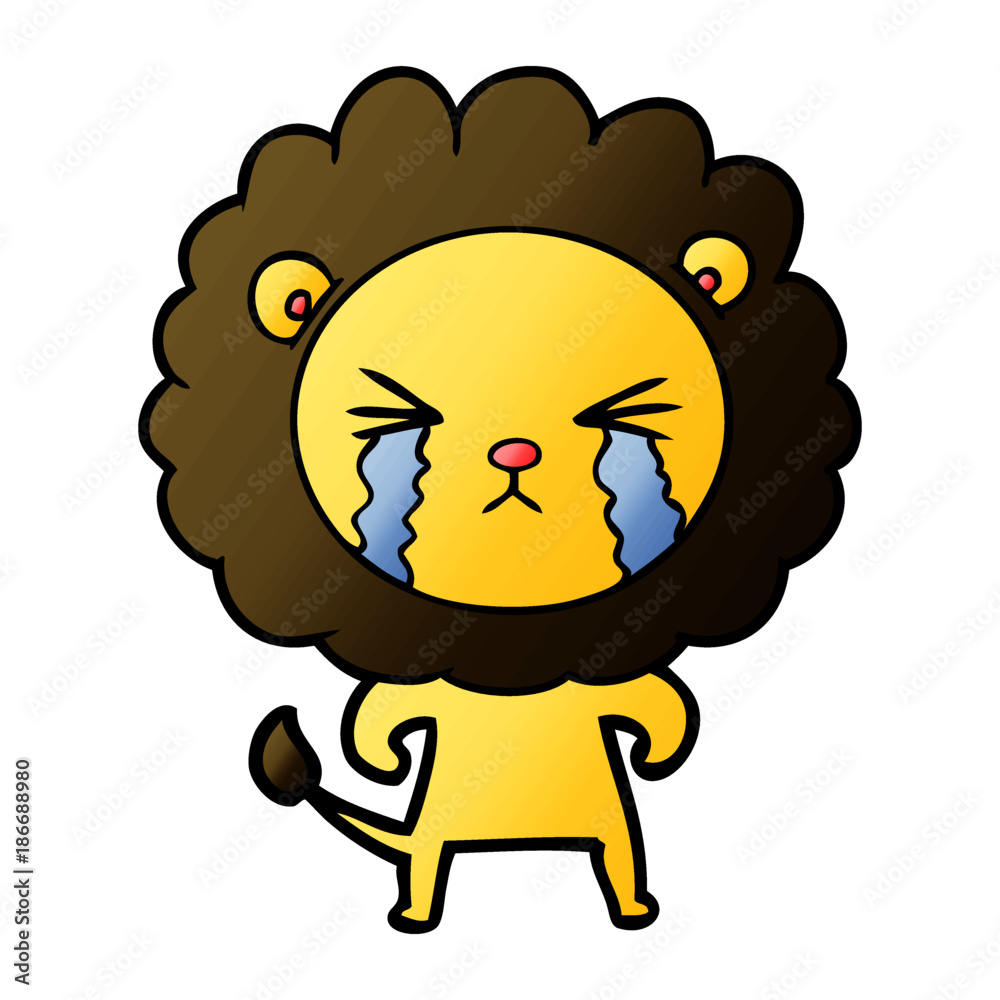 cartoon crying lion