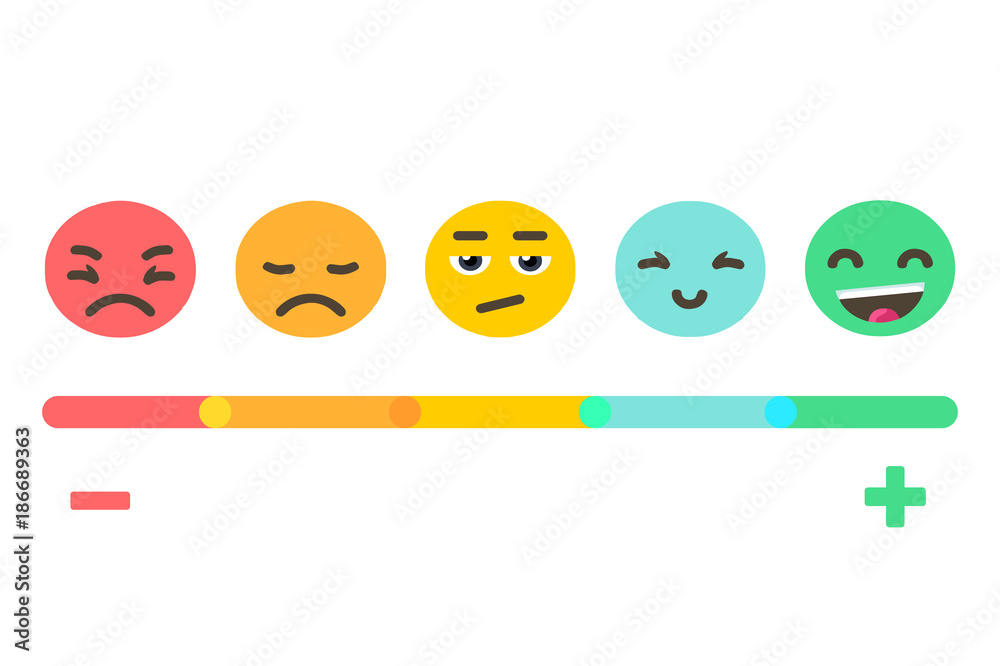 Feedback concept emotions scale background. Vector banner design. - obrazy, fototapety, plakaty 