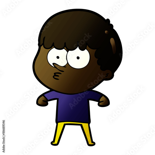 cartoon curious boy