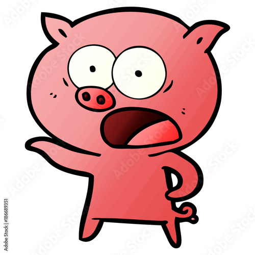 cartoon pig shouting