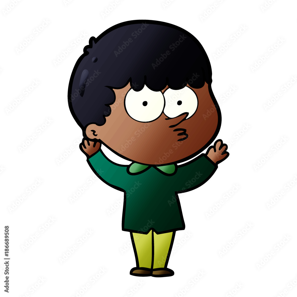 Fototapeta premium cartoon curious boy