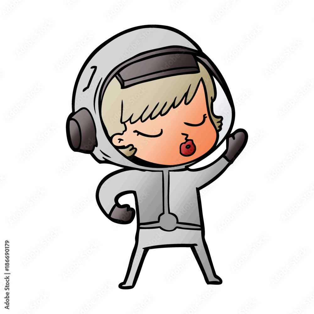 cartoon pretty astronaut girl cartoon pretty astronaut girl