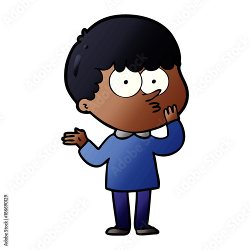 cartoon curious boy