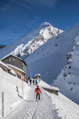 Bild einer Schneeschuhwanderung im Wallis