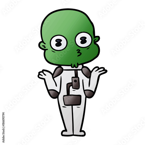 confused weird bald spaceman